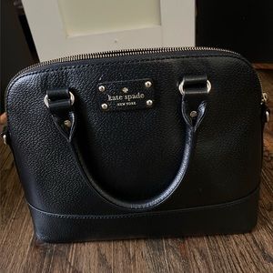 Black Kate Spade Handbag with Handles, Long Strap, & Dust Bag